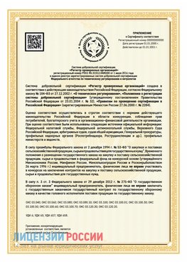 Приложение к сертификату для ИП Ростов Сертификат СТО 03.080.02033720.1-2020